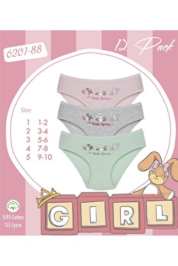 Ciciko Chiloți de bikini de bază din bumbac pentru fete - Pachet de 3 6201