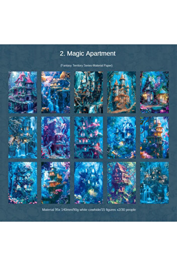 Choice B Magic Apartment 30Pcs Vintage material paper fantasy territory decorative collage bottoming notepa