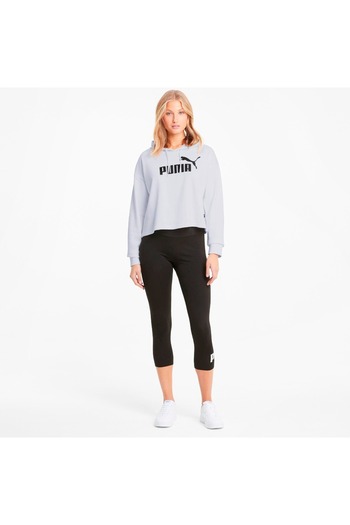 Puma Essentials Cropped Logo Γυναικείο λευκό casual φούτερ