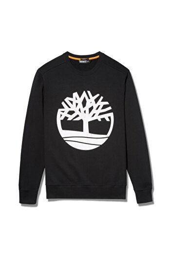 Timberland Men's Black Sweatshirt - Tree Logo, Crew Neck Tb0A2Bj8N921