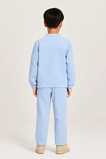 rg kidsstore Σετ νεανικό πουκάμισο και φούτερ από μουσελίνα