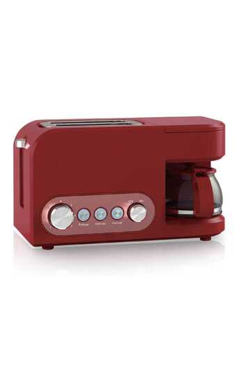 Generic 2 In 1 Breakfast Maker – Toaster With Reheat, Defrost Built-in Coffee Maker, Compact Design