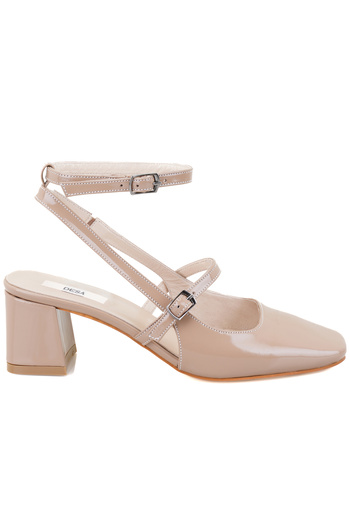 Desa Tristan Beige Women's Heeled Leather Classic Shoes