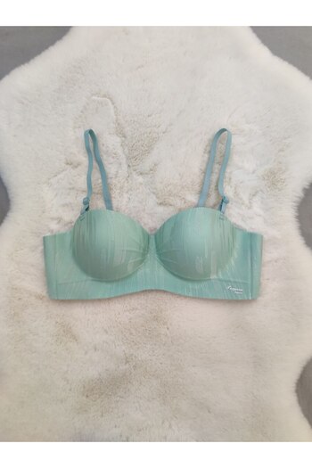 Love Angels Laser Cut Seamless Bra, Padded No Trace Wire Free Striped Bra