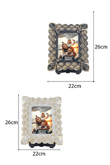 AYDİZAYN Deniz Kabuğu Desenli Polyester Fotoğraf Çerçevesi