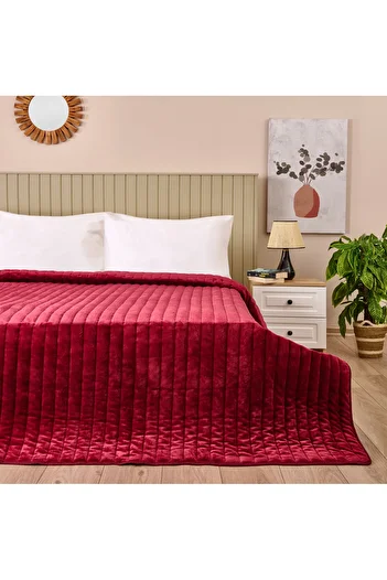 Evidea Soft Magro Double Bedspread - Red - 200X230 cm