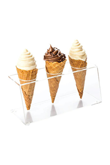 SP Clear Acrylic Ice Cream Cone Holder 3 slots