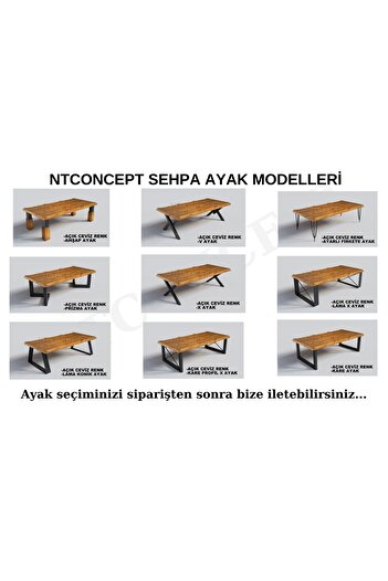 NT Concept Ntconcept Masif Doğal Ağaç Toplantı Ve Ofis Masası(60cm-120cm)