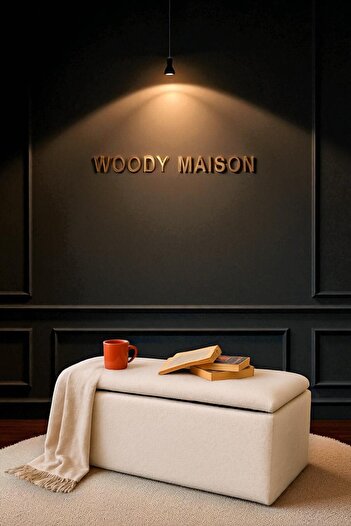 WoodyMaison Puf Denmark Modern Tarz Yatak Ucu Sandıklı Puf Kapı Girişi Bench Koltuk 35*90*42 Cm