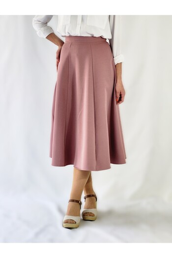 YAXİ Six Pieces Maxi Woven Bell Skirt with Dried Roses