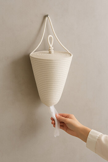 ÖRGÜM Off-white ColoreD BaG OrGanizer Basket - 30x20 Cm (the ProDuct in the Display Will Be Sent)