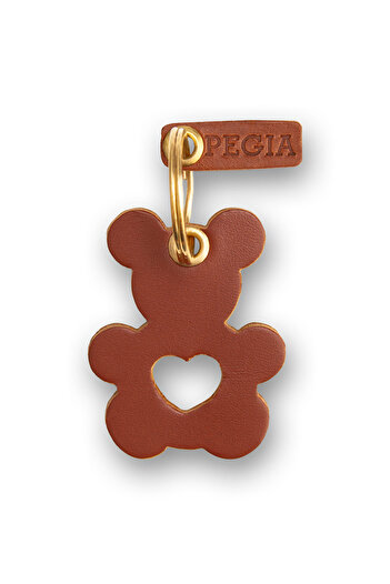 Pegia Heart Teddy Bear Leather Keychain 25an29