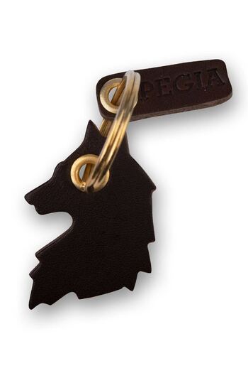 Pegia Wolf Leather Keychain 25an04
