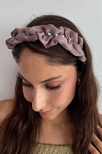 TAKIŞTIR Mink Color Stone Detailed Crown