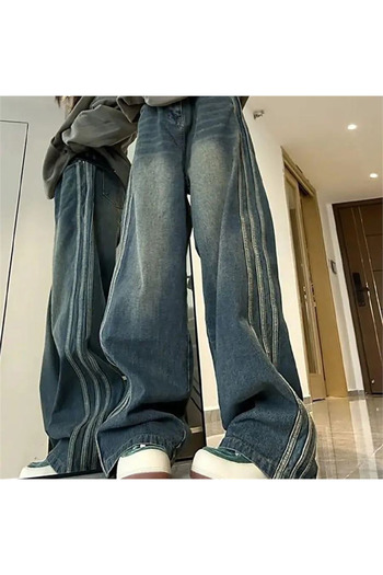 Köstebek Blue Vintage Three Lines Baggy Jeans