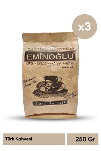 Eminoğlu Kuruyemiş Eminoğlu Sade Türk Kahvesi 250Gr x 3 Adet