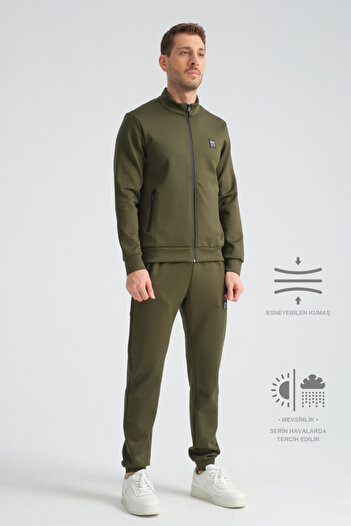 Shooter Ανδρική αθλητική φόρμα Khaki Scuba Seasonal Regular Fit