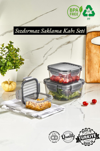 MUF HOME Full Vacuum Airtight Leakproof Ziplock Storage Container Set of 3 (1400ml 800ml 400ml) - Bpa Free