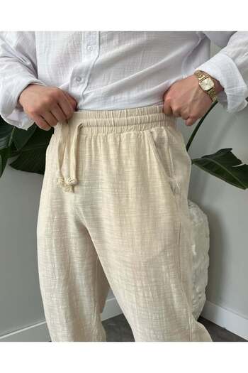 Cordi Wear Erkek Baggy Keten Pantalon
