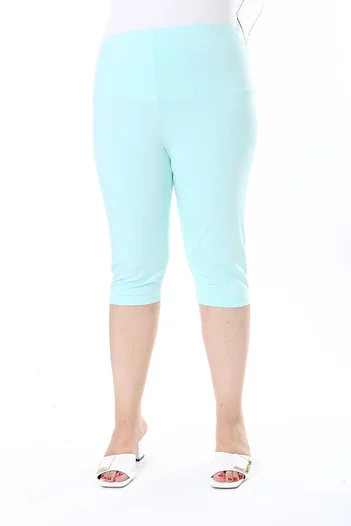 Şans Large Size Green Women's Tights with Elastic Waist - 65N38310
