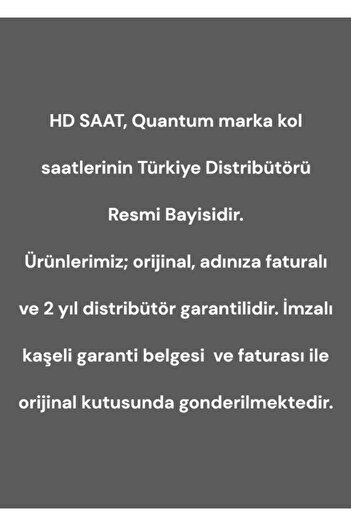 Quantum Orijinal 2 Yıl Garantili Fonksiyonları Aktif 10 Atm Su Geçirmez Çelik Kordon Erkek Kol Saati