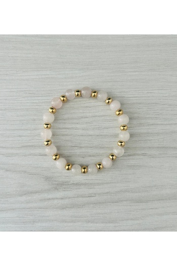 MK tasarım Real Pink Quartz Stone Bracelet Mk001