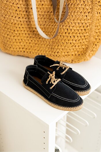no7man Riven Black Espadrille