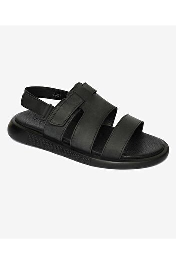 Greyder Erkek Siyah Hakiki Deri Sandalet 4Y1CS62637