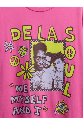 GAP Erkek Pembe De La Soul Grafikli T-Shirt