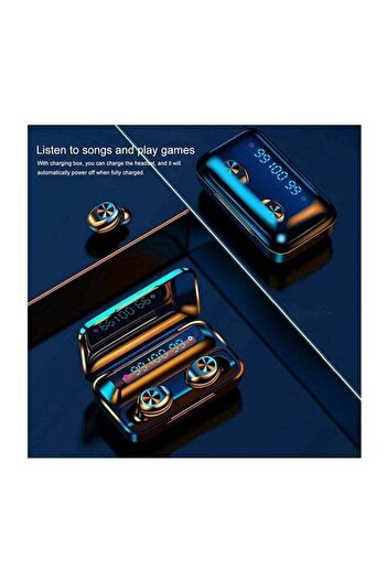 COOYA Wireless Bluetooth Earbuds Digital Display Charging Case-30H Playtime,Black