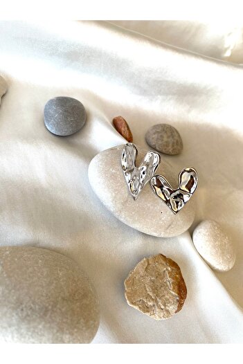 milayk Heart Earrings Silver