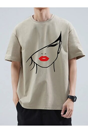 MARKATEM μπλουζάκι unisex με όμορφο πρόσωπο με στάμπα casual