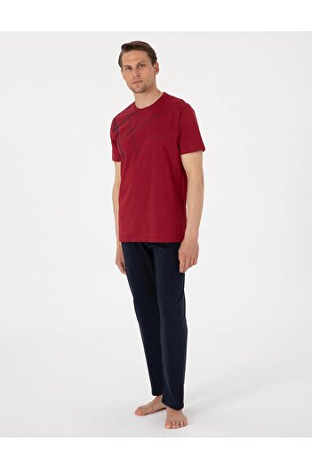 Pierre Cardin Men's Short Sleeve Crew Neck Pajama Suit