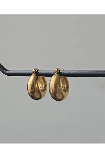 deva takı Gold Mussel Earrings Steel