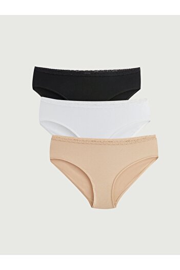 LC Waikiki Chiloți bikini cu dantelă roz LCW DREAM Pachet de 3