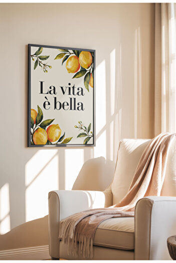 21mxm Imprimeu mediteranean, poster pe pânză cu fructe și flori, decor de perete fără ramă