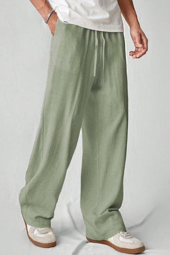 Tarz Cool Light and Comfortable Muslin Baggy Men's Trousers - Light Khaki