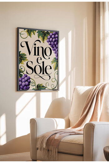 21mxm Imprimeu mediteranean, poster pe pânză cu fructe și flori, decor de perete fără ramă