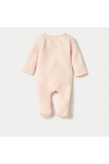giggles Jacquard Textured Padded Closed Feet Sleepsuit with Long Sleeves