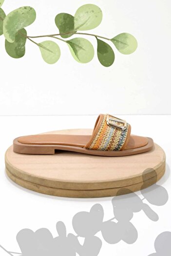 Bambi Mustard Multicolor Women's Slippers K04862501428