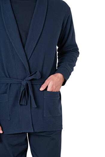 Pierre Cardin Waffle Patterned Robe & Pajama Set 5-Piece Dowry Set Boxed