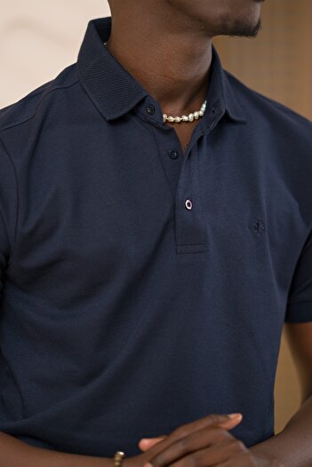 Paul Martin Πλεκτό μπλουζάκι Polo Neck Regular Fit από βαμβάκι και λύκρα