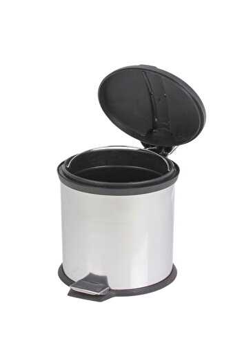 DLC 8 Liter Stainless Steel Pedal Trash Bin with a Polished Finish