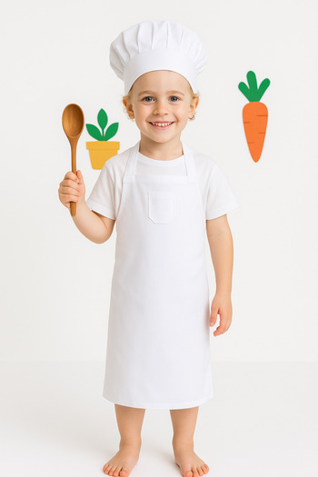 dalip Set Sort si Boneta pentru Copii, 4-10 ani, Ajustabile, Material Textil, Alb