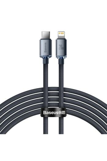 Baseus Cablu Date si Incarcare Baseus, Crystal Shine Braided CAJY000301, USB Type-C la tip Lightning, 2m, 2