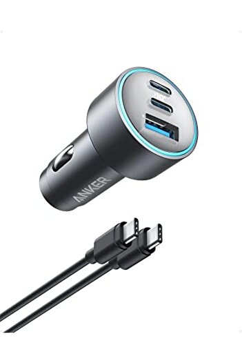 Anker USB-C Car Charger, 67W 3-Port Compact Fast Charger, 535 Car Adapter