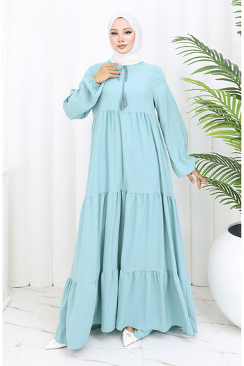 sefamerve Lace collared layered dress 4107-10 green