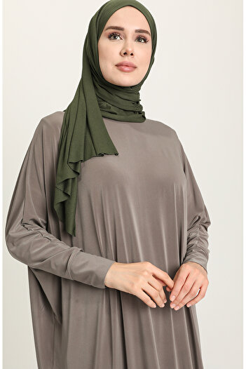 sefamerve Bat sleeve loose dress 2000-10 dark mink
