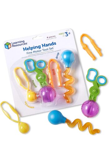 Learning Resources Helping Hands Fine Motor Tool Set Toy and Sensory Games Ages 3+ Multi-color 4 Ite