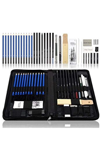 COOYA Drawing Pencils Set, 40-Piece Sketch Pencils and Drawing Kit With Pencils Sharpener & Eraser